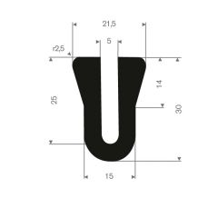 Profil en U 5 mm caoutchouc compact