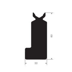 Profil spéciale 22 x 60 mm Néoprène caoutchouc compact