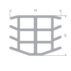 Profil spécial caoutchouc compact 63 - 50 mm gris