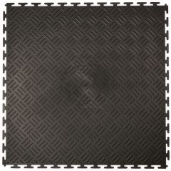 Dalles PVC clipsables checker noir 530x530x4mm