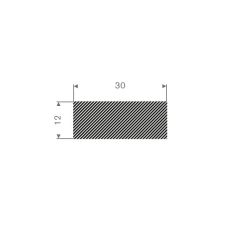 Profil rectangulaire caoutchouc mousse 30 - 12 mm